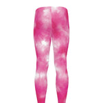 Pink Shibori Tie Dye Print Men's leggings