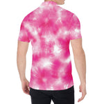 Pink Shibori Tie Dye Print Men's Shirt