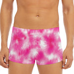 Pink Shibori Tie Dye Print Men's Short Boxer Briefs