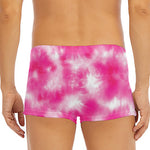 Pink Shibori Tie Dye Print Men's Short Boxer Briefs