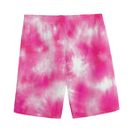 Pink Shibori Tie Dye Print Men's Sports Shorts
