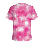 Pink Shibori Tie Dye Print Men's Sports T-Shirt