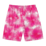 Pink Shibori Tie Dye Print Men's Swim Trunks