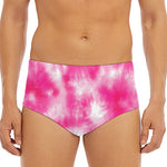 Pink Shibori Tie Dye Print Men's Triangle Swim Briefs