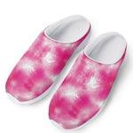 Pink Shibori Tie Dye Print Mesh Casual Shoes