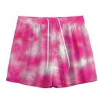 Pink Shibori Tie Dye Print Mesh Shorts