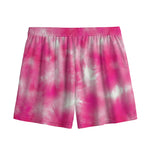 Pink Shibori Tie Dye Print Mesh Shorts