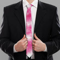 Pink Shibori Tie Dye Print Necktie