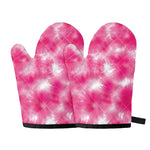 Pink Shibori Tie Dye Print Oven Mitts