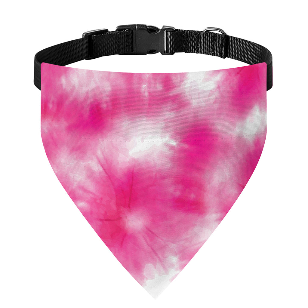 Pink Shibori Tie Dye Print Over The Collar Dog Bandana