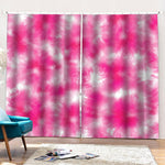 Pink Shibori Tie Dye Print Pencil Pleat Curtains