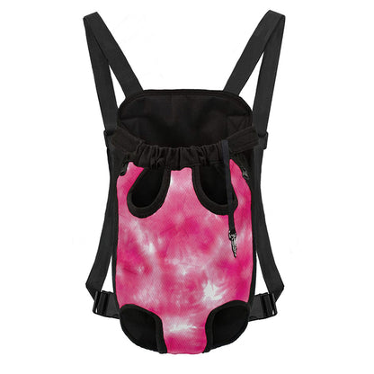 Pink Shibori Tie Dye Print Pet Carrier Backpack
