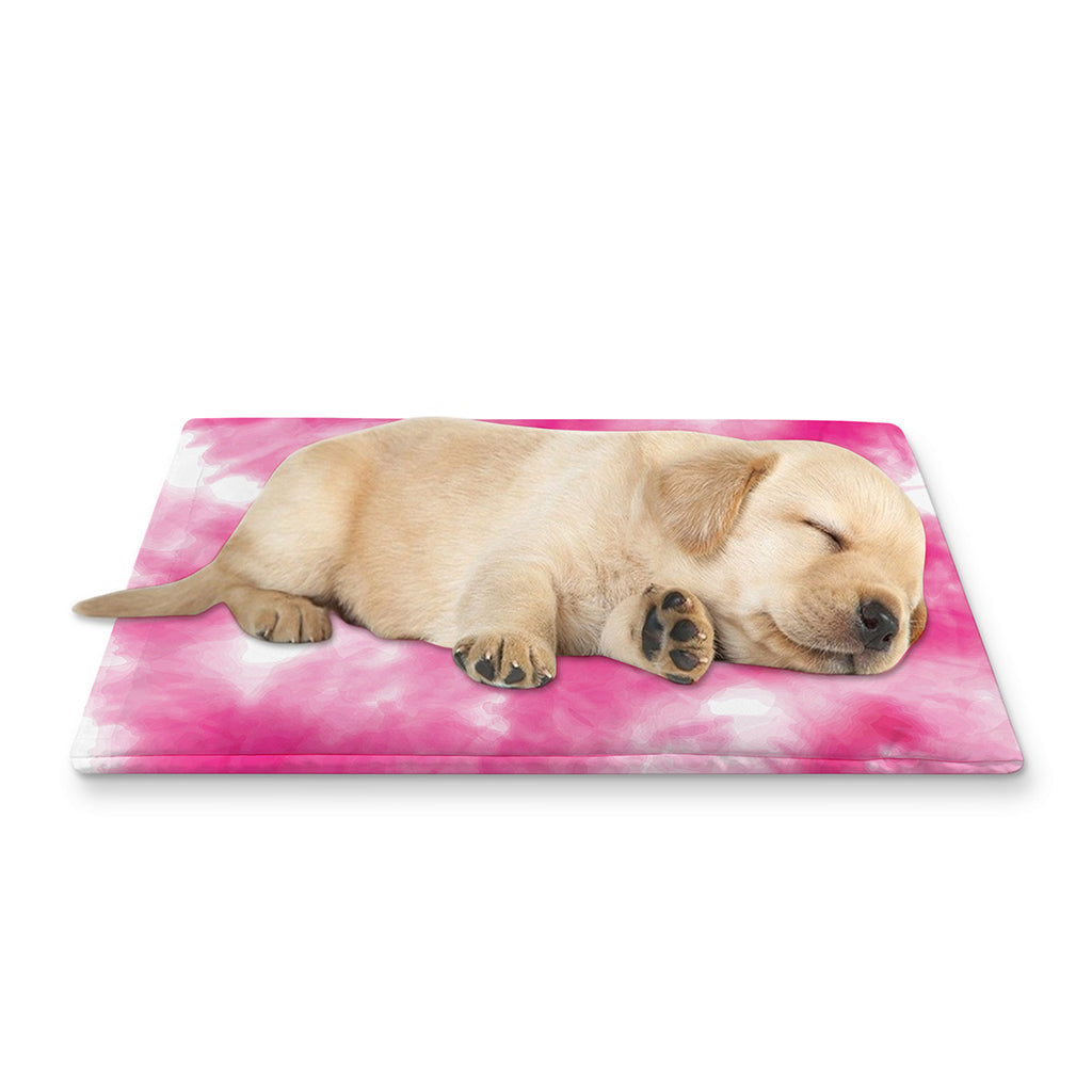 Pink Shibori Tie Dye Print Pet Cooling Mat Cover