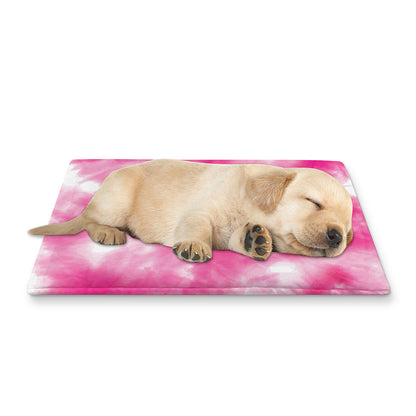 Pink Shibori Tie Dye Print Pet Cooling Mat Cover