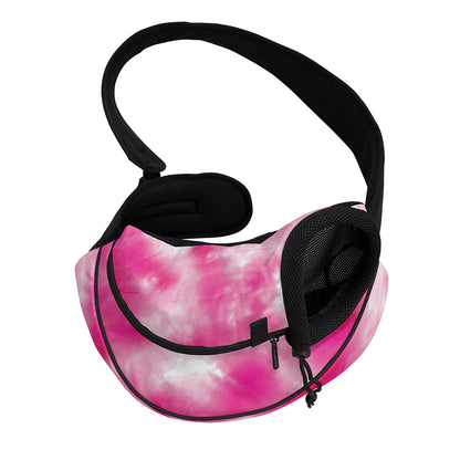 Pink Shibori Tie Dye Print Pet Sling Carrier