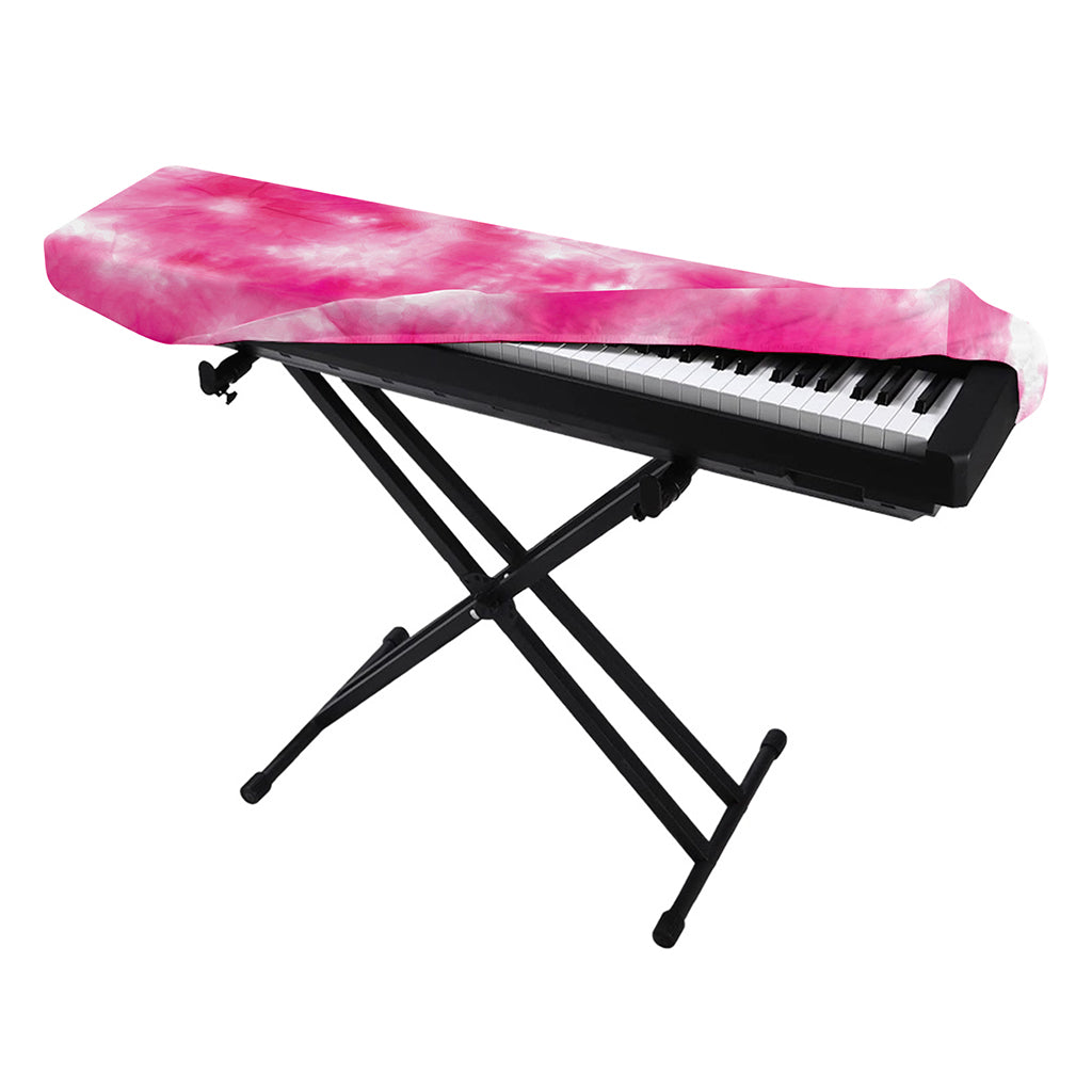 Pink Shibori Tie Dye Print Piano Keyboard Cover