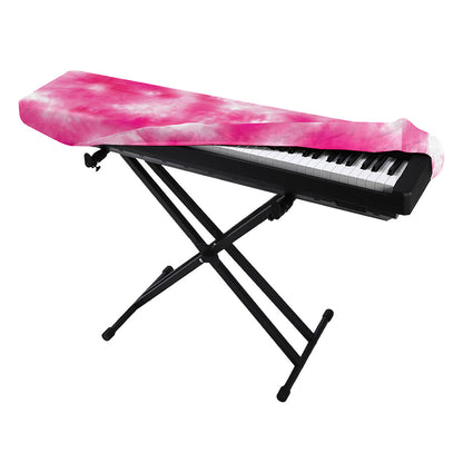 Pink Shibori Tie Dye Print Piano Keyboard Cover