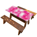 Pink Shibori Tie Dye Print Picnic Table Cover