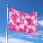Pink Shibori Tie Dye Print Polyester Flag