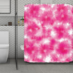 Pink Shibori Tie Dye Print Polyester Shower Curtain
