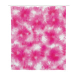 Pink Shibori Tie Dye Print Polyester Shower Curtain