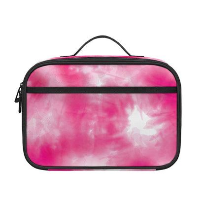 Pink Shibori Tie Dye Print Portable Lunch Bag