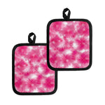 Pink Shibori Tie Dye Print Pot Holders