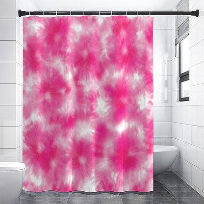 Pink Shibori Tie Dye Print Premium Shower Curtain