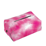 Pink Shibori Tie Dye Print Rectangle Tissue Box Cover