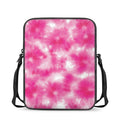 Pink Shibori Tie Dye Print Rectangular Crossbody Bag