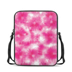 Pink Shibori Tie Dye Print Rectangular Crossbody Bag