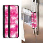 Pink Shibori Tie Dye Print Refrigerator Handle Covers