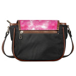 Pink Shibori Tie Dye Print Saddle Bag