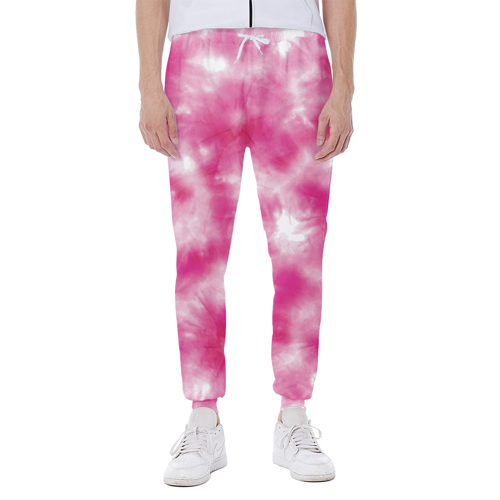 Pink Shibori Tie Dye Print Scuba Joggers