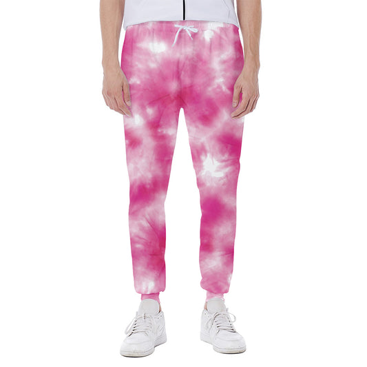 Pink Shibori Tie Dye Print Scuba Joggers