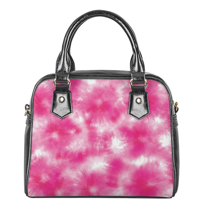 Pink Shibori Tie Dye Print Shoulder Handbag