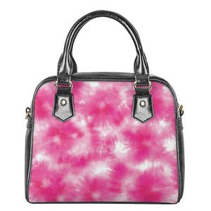 Pink Shibori Tie Dye Print Shoulder Handbag