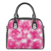 Pink Shibori Tie Dye Print Shoulder Handbag