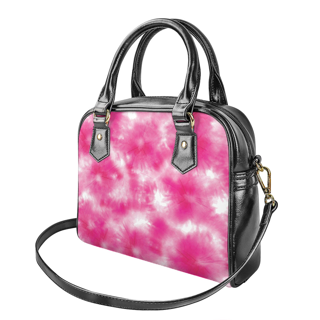 Pink Shibori Tie Dye Print Shoulder Handbag