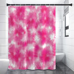 Pink Shibori Tie Dye Print Shower Curtain