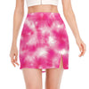 Pink Shibori Tie Dye Print Side Slit Mini Skirt