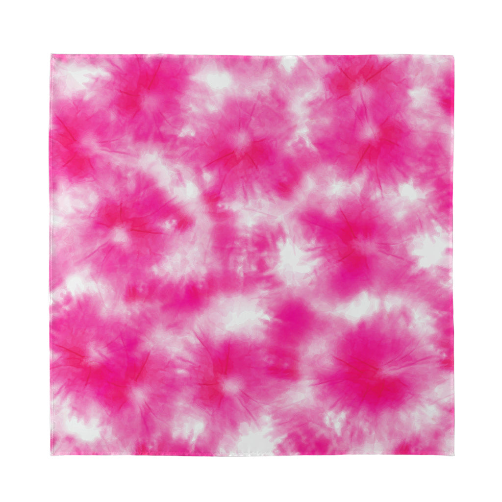 Pink Shibori Tie Dye Print Silk Bandana