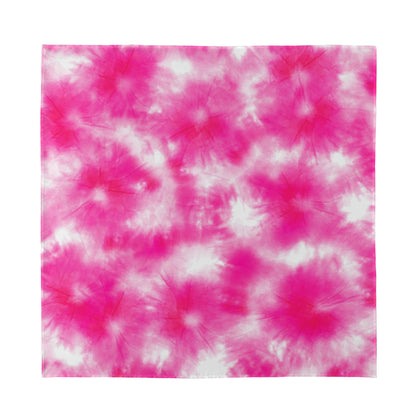Pink Shibori Tie Dye Print Silk Bandana