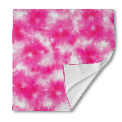 Pink Shibori Tie Dye Print Silk Bandana