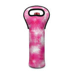 Pink Shibori Tie Dye Print Single Neoprene Wine Tote