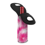 Pink Shibori Tie Dye Print Single Neoprene Wine Tote