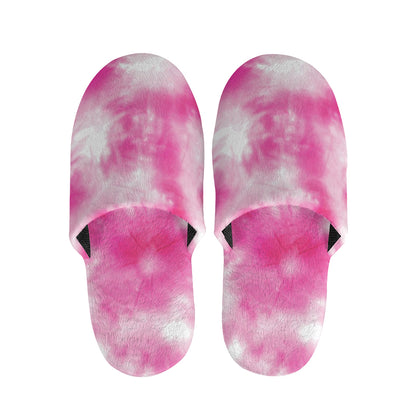 Pink Shibori Tie Dye Print Slippers