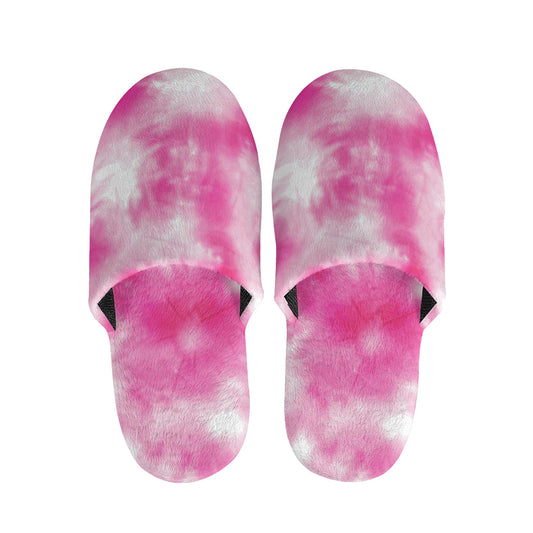 Pink Shibori Tie Dye Print Slippers