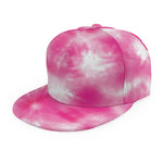 Pink Shibori Tie Dye Print Snapback Cap