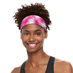 Pink Shibori Tie Dye Print Sports Headband